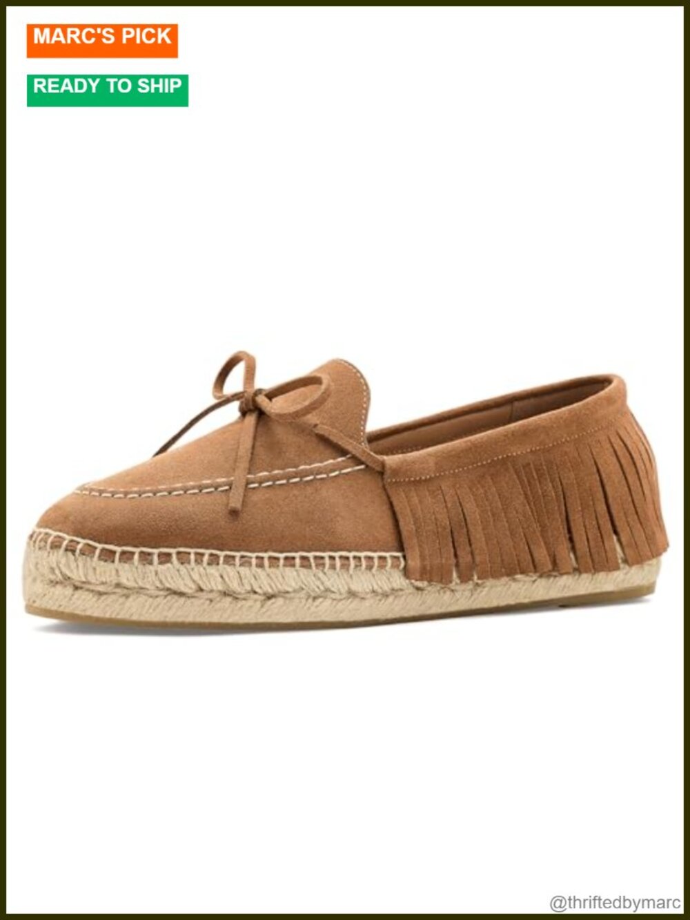 Free People Faraway Fringe Espadrille Women's Suede Slip-On Mocc